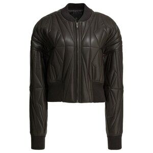 Rick Owens Geocamo Cropped Leather Jacket X Moncler Tag Size 0 Women